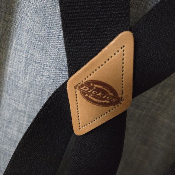 Dickies Mens Suspenders Leather X-Back Waist Clip 1.5" Adjustable Elastic Straps - Picture 2 of 7
